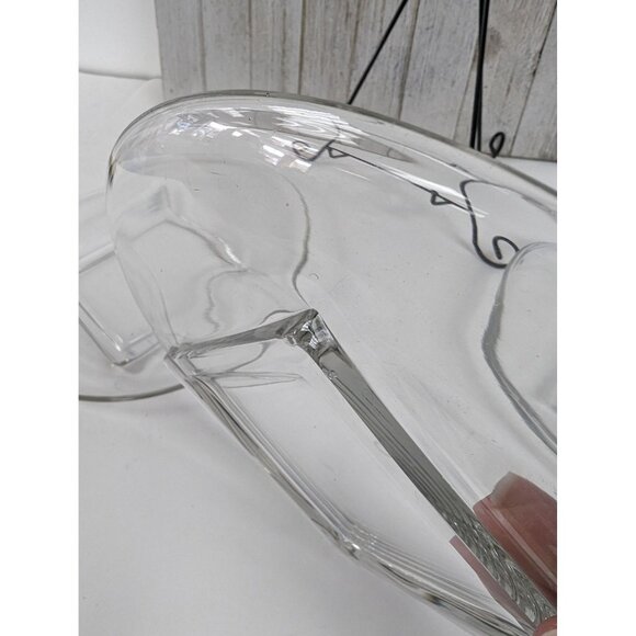 Set of 2 Cambridge Square Base Glass Round Plates 9 3/8" Chipped - Picture 6 of 6